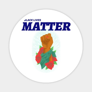 Black Lives Matter Floral Raised Fist Magnet